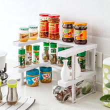 Load image into Gallery viewer, Spice Rack and Stackable Shelf 2 Layers Adjustable Countertop Organizer for Cabinet
